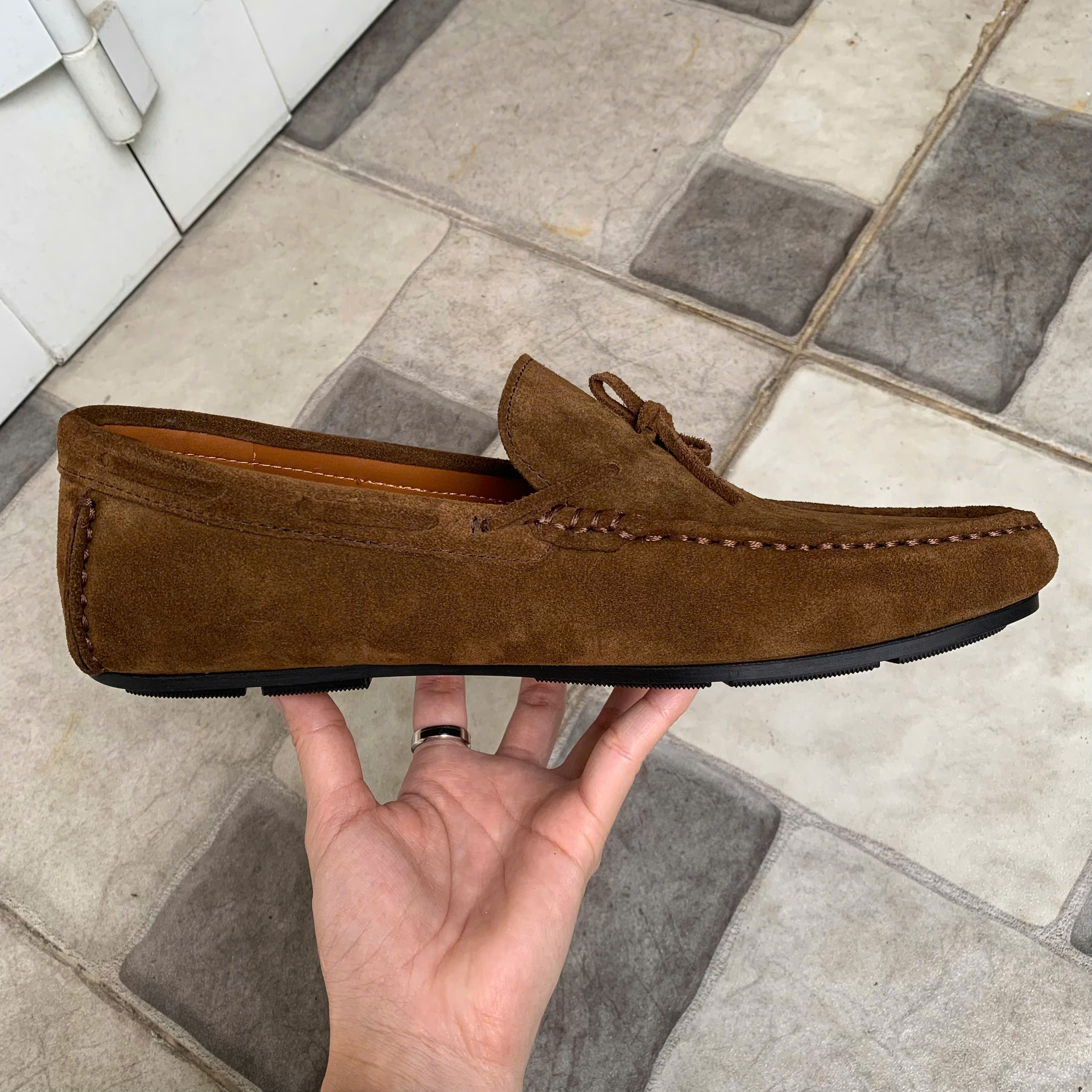 2 GIÀY LƯỜI TOE LOAFER - DA LỘN TOBACCO