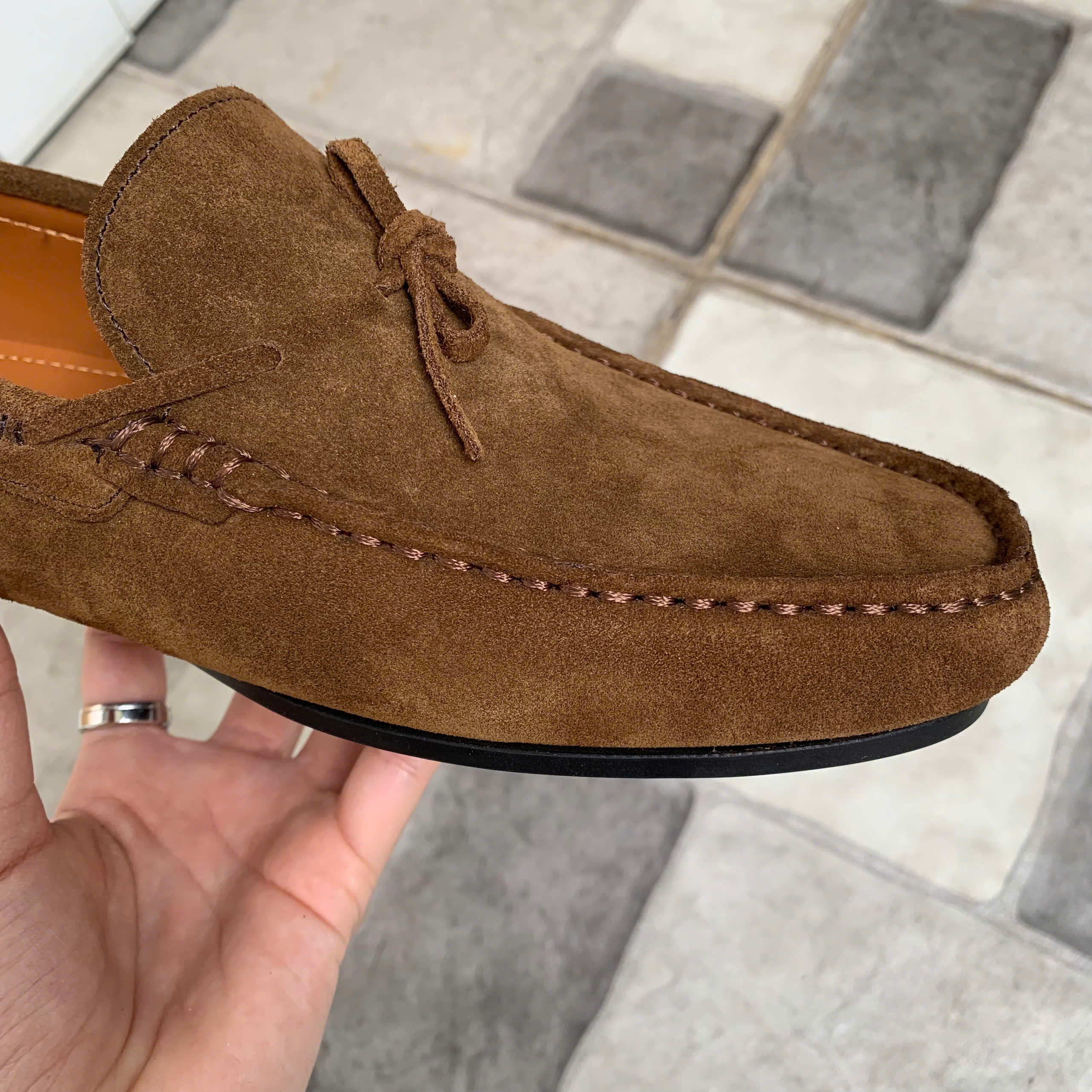 3 GIÀY LƯỜI TOE LOAFER - DA LỘN TOBACCO