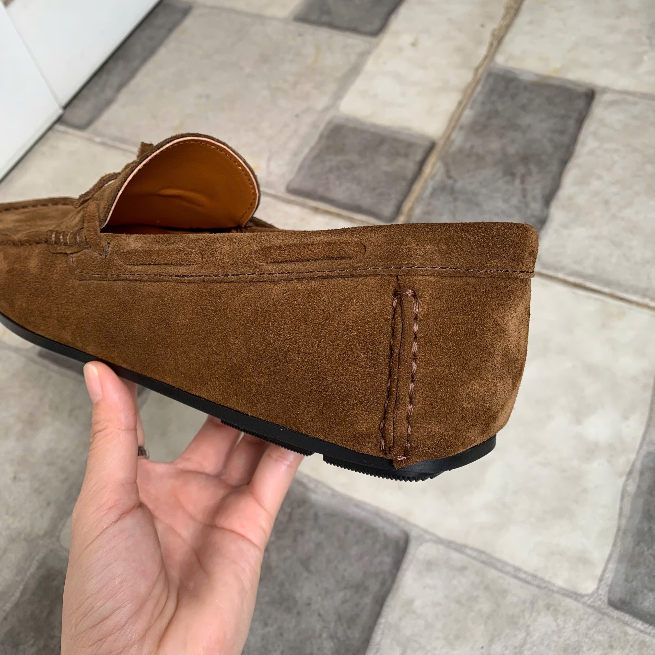 4 GIÀY LƯỜI TOE LOAFER - DA LỘN TOBACCO