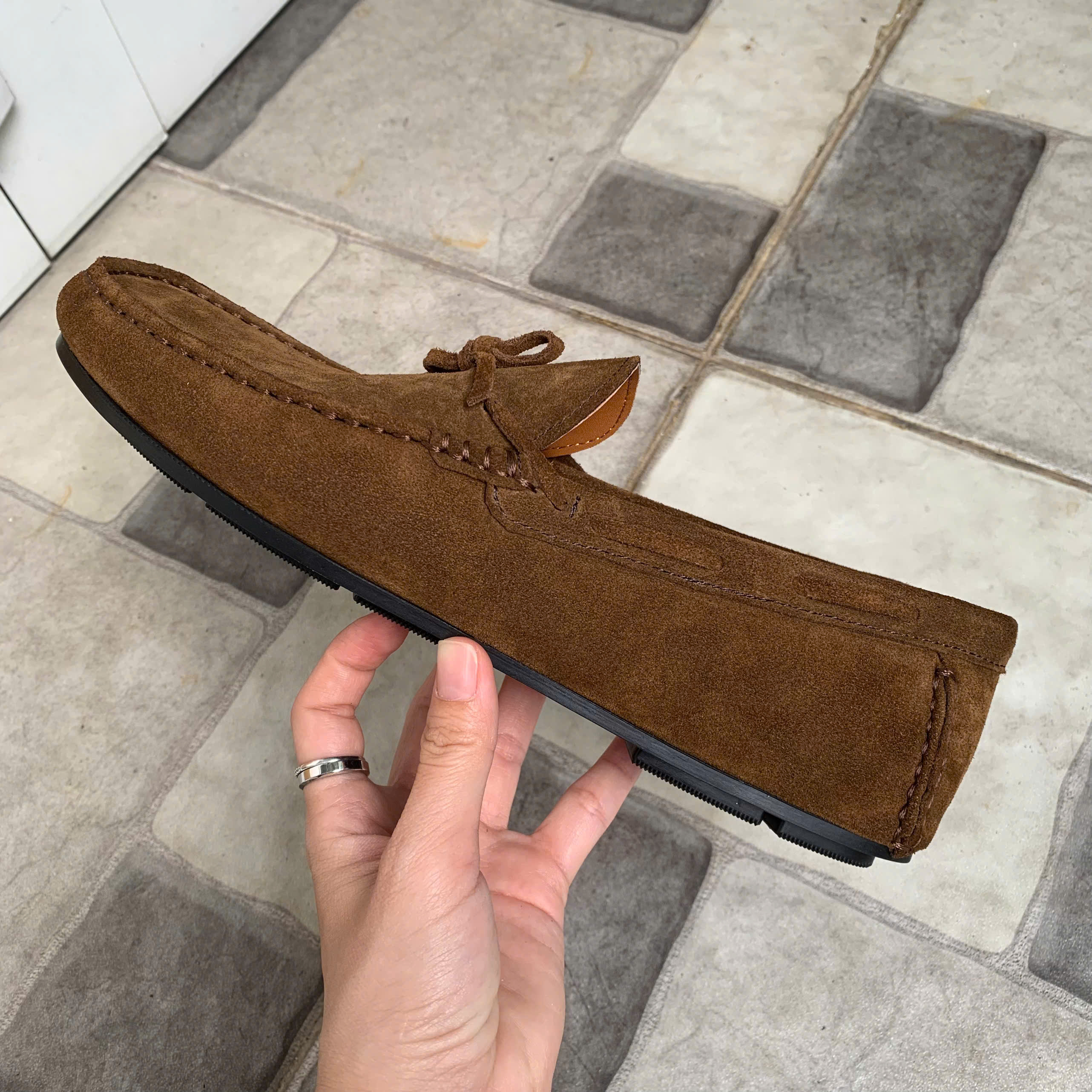 4 (3) GIÀY LƯỜI TOE LOAFER - DA LỘN TOBACCO