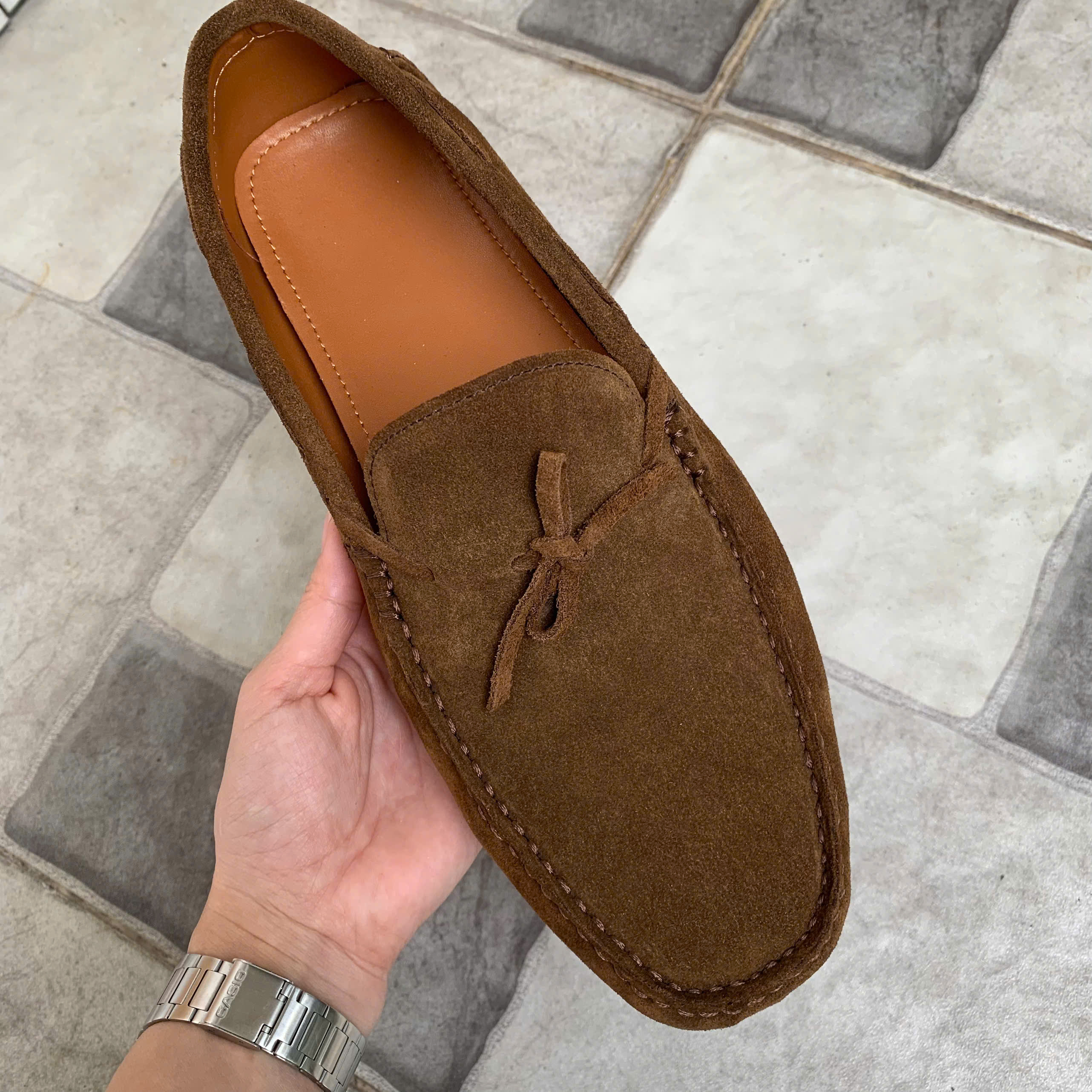 5 (2) GIÀY LƯỜI TOE LOAFER - DA LỘN TOBACCO
