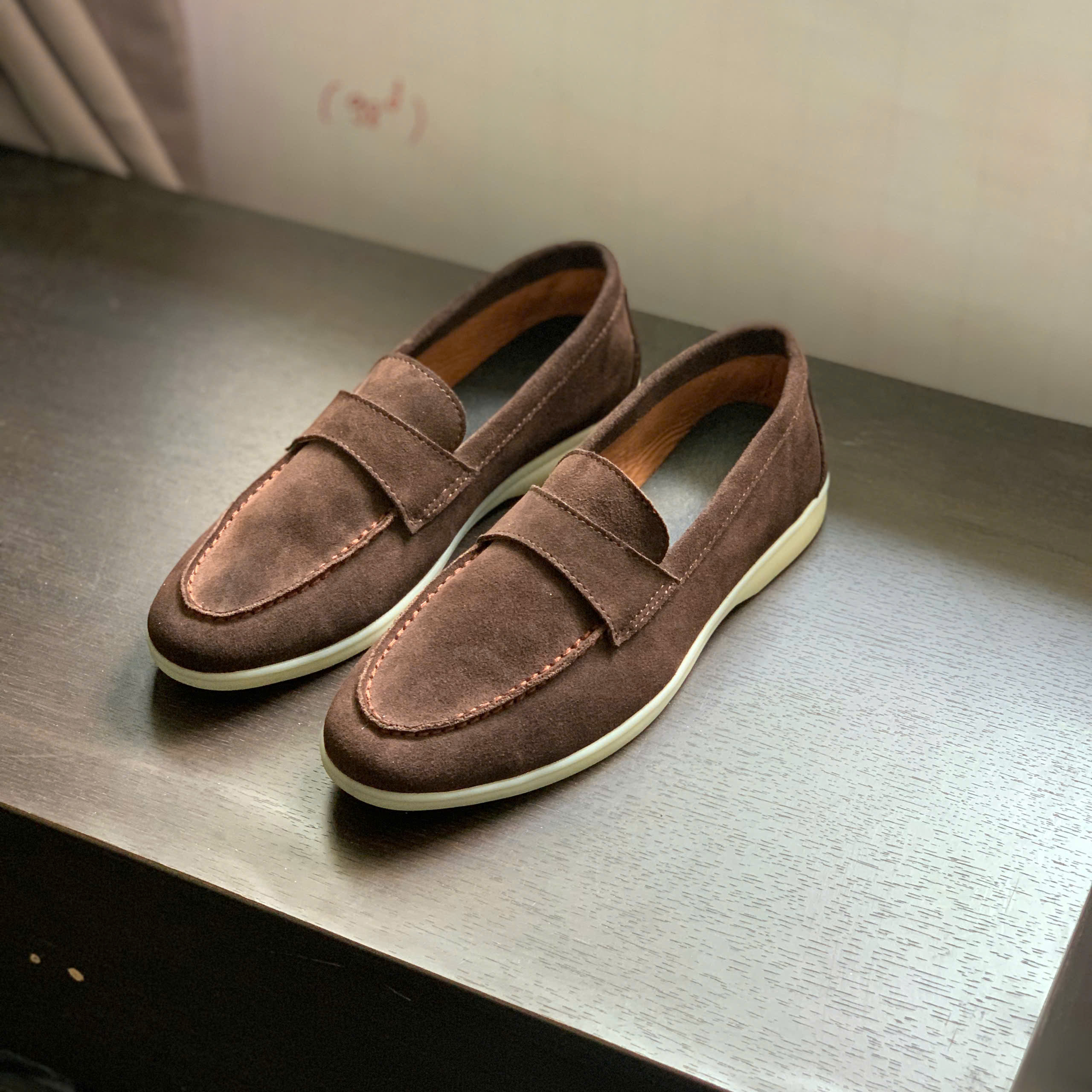 màu chocolate (2) GIÀY LOAFER DA LỘN - ĐẾ TPR